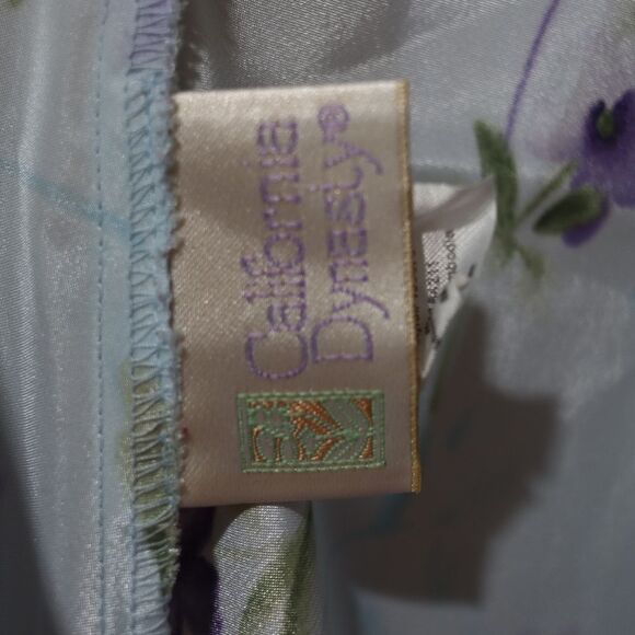 California Dynasty Blue and Purple Floral Long Maxi Slip with Trim Medium - Picture 11 of 12